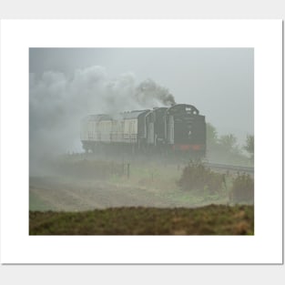 Steam Train In fog Posters and Art